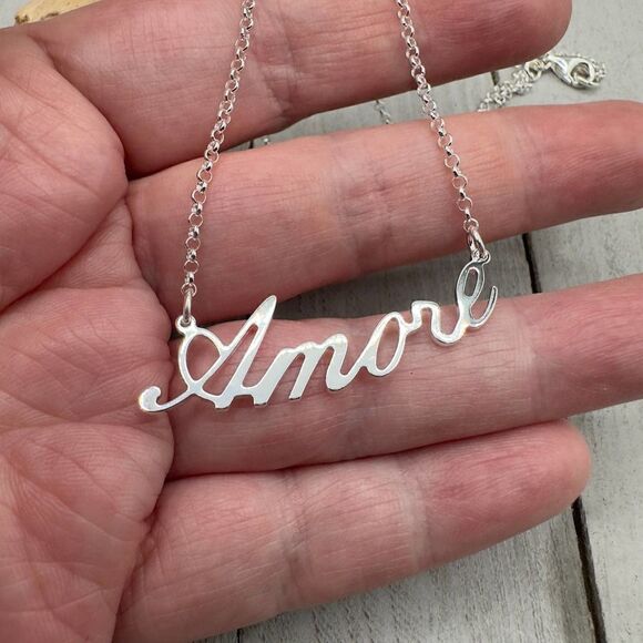 Amore Sterling Silver Necklace - Picture 4 of 4